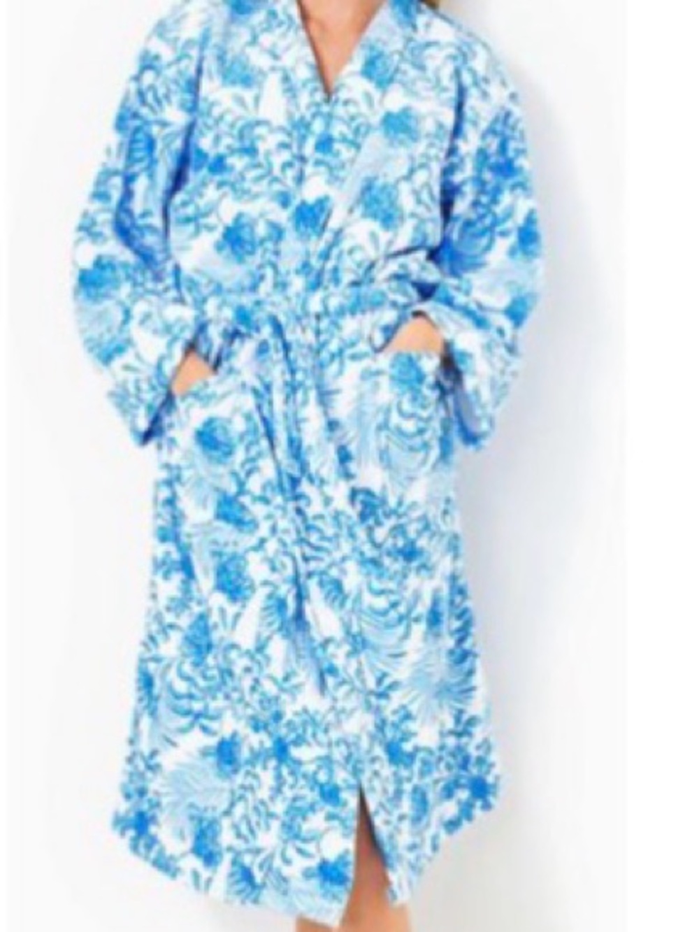 Lilly Pulitzer Terry Robe Resort White Glisten in the Sun OS NWT